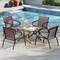 Costway Patio Chairs Set of 2/4/6 with Breathable Fabric & Metal Frame Armrests for Poolside Brown/Gay